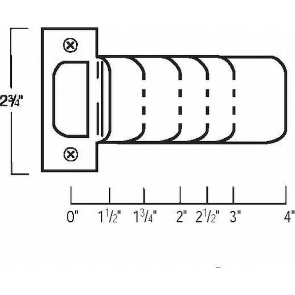 2-3/4" T Strike with 1-1/2" Extended Lip